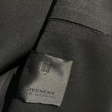 GIVENCHY BLACK UNLINED RAW EDGE FROCK COAT