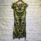 ALEXANDER MCQUEEN MCQ VISCOSE PRINT STRETCH DRESS