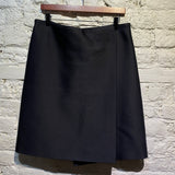 MIU MIU MIDNIGHT WOOL MIX WRAP SKIRT