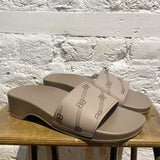 BALENCIAGA MINK GREY/BROWN POOL SLIDES