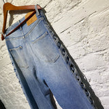 MARTINE ROSE SIDE CUT OUT BLUE WASHED JEANS