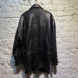 GIANNI VERSACE VINTAGE BLACK LEATHER COAT