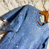 JUNYA WATANABE X CDG BLUE ACID WASH/DISTRESSED BLEACH T-SHIRT