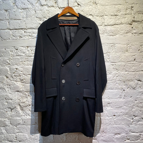 CHRISTIAN LACROIX HOMME BLACK WOOL TRENCH COAT