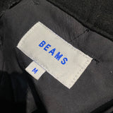 BEAMS BLACK FELTED WOOL TROUSERS