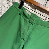 DRIES VAN NOTEN GREEN LINEN MIX TROUSERS