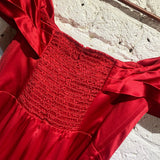 REFORMATION RED SILK “LANELLE” COCKTAIL DRESS