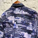 MARTINE ROSE X TOMMY HILFIGER BLUE/LAVENDER HAWAIIAN SHIRT WITH TIE