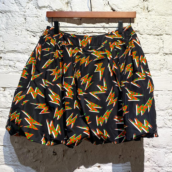 MIU MIU PUFF BALL SKIRT SILK PRINT