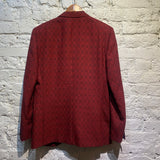 OZWALD BOATENG BLACK/RED WOVEN 3-PIECE SUIT