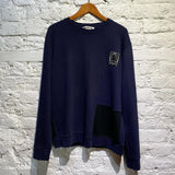 ALEXANDER MCQUEEN MCQ NAVY JERSEY SWEATER BLACK PATCH