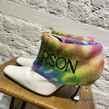 JW ANDERSON WHITE ANKLE BOOTS RAINBOW KNIT