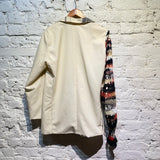 RAFAELA PESTRITU BLAZER WITH KNITTED SLEEVE