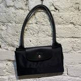 LONGCHAMP BLACK NYLON/LEATHER FOLD OUT BAG
