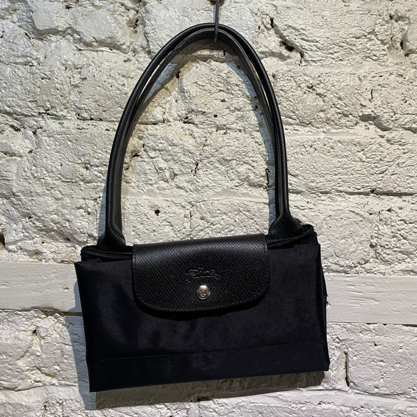 LONGCHAMP BLACK NYLON/LEATHER FOLD OUT BAG