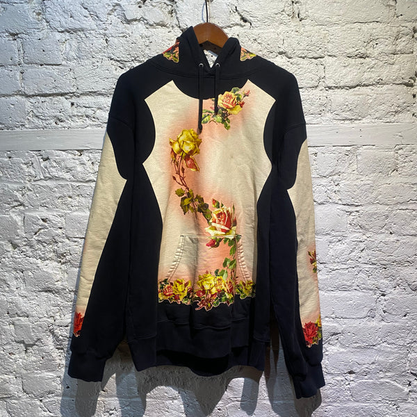JEAN PAUL GAULTIER X SUPREME NAVY HOODY WITH ROSE PANELS
