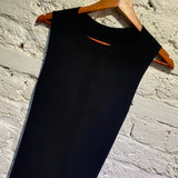 RICK OWENS BLACK SLEEVELESS MIDI LENGTH KNIT DRESS
SIZE S