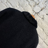 CASTELBAJAC BLACK COAT WITH FAUX FUR TRIM
