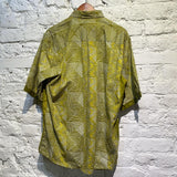 WOODIN GREEN YELLOW COTTON PRINT SHIRT