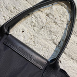 LONGCHAMP BLACK NYLON/LEATHER FOLD OUT BAG