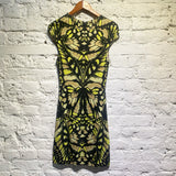 ALEXANDER MCQUEEN MCQ VISCOSE PRINT STRETCH DRESS