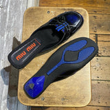 MIU MIU BLACK/BLUE MULES