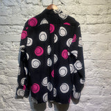 COMME DES GARCONS SHIRT BLACK SHIRT WHITE/PINK PRINT