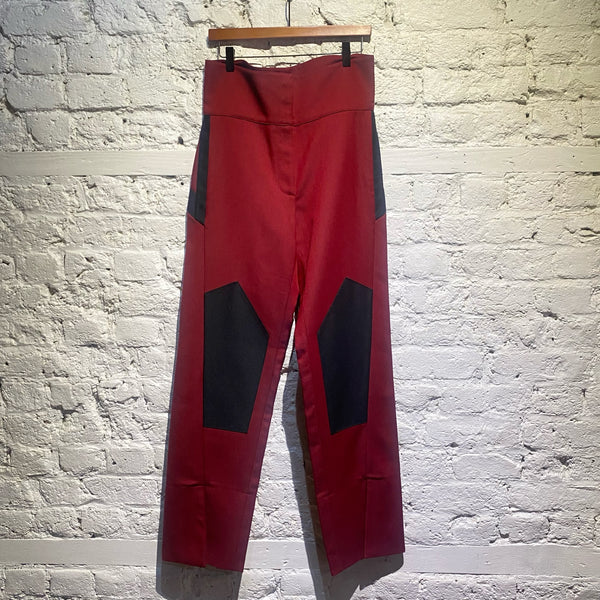 KIKO KOSTADINOV RED/BLACK “SATURN WAIST” TROUSERS