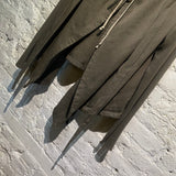 RICK OWENS DRKSHDW TAUPE HOODED CARDIGAN