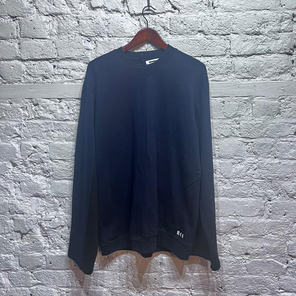 ALEXANDER MCQUEEN	MCQ NAVY PATCHWORK SWEAT TOP