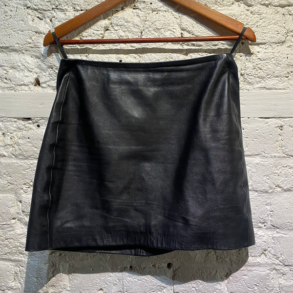SÉZANE BLACK LEATHER MINI SKIRT