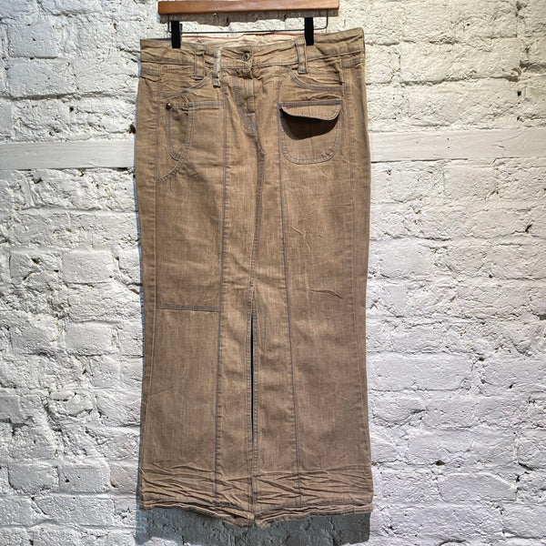 MARITHE + FRANCOIS GIRBAUD LIGHT DENIM BROWN SKIRT