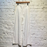 KENZO WHITE COTTON WIDE LEG TROUSERS