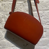 A.P.C. GENEVE RUST LEATHER SHOULDER BAG