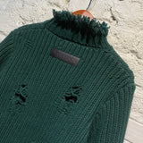 J.W. ANDERSON FOREST GREEN DISTRESSED KNIT