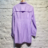COPERNI LAVENDER COTTON SHIRT MINI DRESS