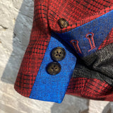 OZWALD BOATENG BLACK/RED WOVEN 3-PIECE SUIT