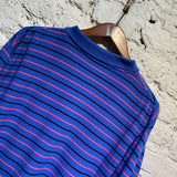 BALENCIAGA BLUE/PINK STRIPED POLO