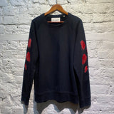OUR LEGACY NAVY EMBROIDERED ROSES SWEATSHIRT