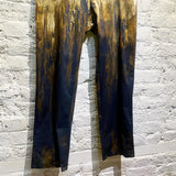 VIVIENNE WESTWOOD CROPPED CRUISE TROUSERS PRINTED COTTON SATIN BRUSHSTROKES PRINT