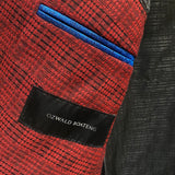 OZWALD BOATENG BLACK/RED WOVEN 3-PIECE SUIT