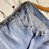 MARTINE ROSE SIDE CUT OUT BLUE WASHED JEANS