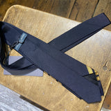 ALEXANDER MCQUEEN NAVY SILK MILITARY STRIPE TIE