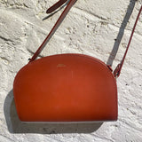 A.P.C. GENEVE RUST LEATHER SHOULDER BAG