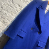 CALVIN KLEIN 205W39NYC ROYAL BLUE DOUBLE BREASTED OVERCOAT