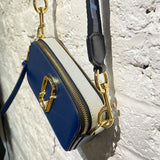 MARC JACOBS NAVY/GREY LEATHER CROSSBODY BAG