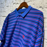 BALENCIAGA BLUE/PINK STRIPED POLO
