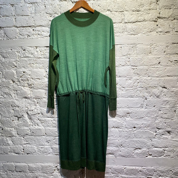 ISSEY MIYAKE HAAT GREEN KNIT DRESS