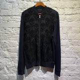 ALEXANDER MCQUEEN BLACK SKULL WOOL ZIP UP