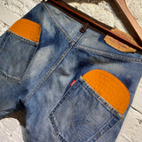JUNYA WATANABE MAN X LEVIS EYE DENIM JEANS TARTAN TURN UPS